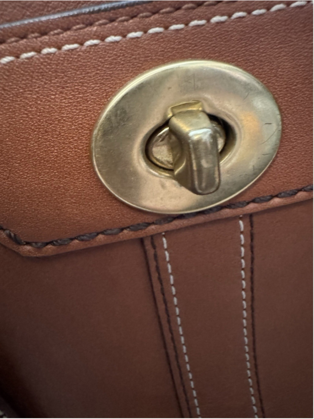 Vintage Coach Hamptons Carryall 11047 Cognac Leather Shoulder Tote Classic - Picture 14 of 16
